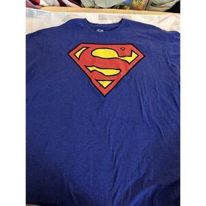 Superman Logo T-Shirt Men's XXL Blue DC‎ Comics Graphic Tee Short Sleeve